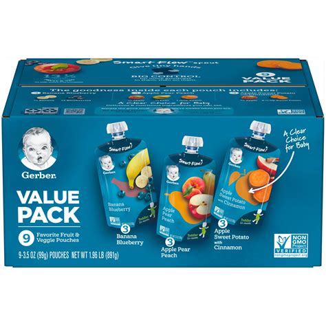 Gerber Toddler Baby Food, Variety Pack, 31.5 oz Pouch, 9 Pack - Walmart.com - Walmart.com