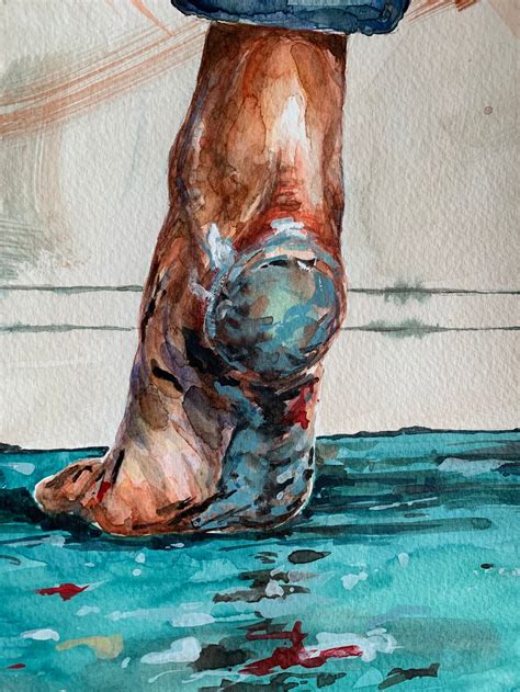 Painters feet Original watercolor painting feet painter | Etsy