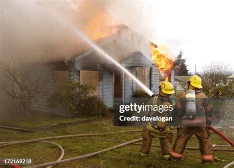 Firefighters Fighting Residential House Fire High-Res Stock Photo - Getty Images