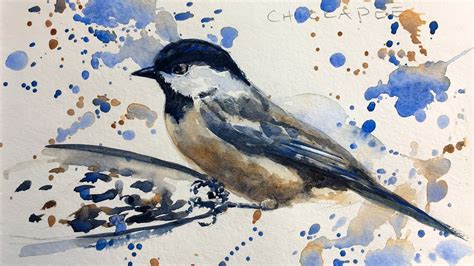 Watercolor Bird Painting Tutorial, Chickadee - YouTube