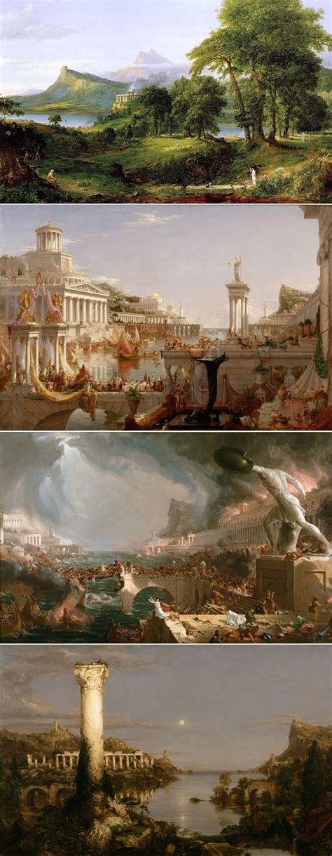 Thomas Cole, Serie "The course of empire" (The arcadian or pastoral state, Consummation ...