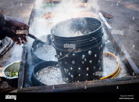 People prepare anchovies, locally called Dagaa, for drying at Mkokotoni village, Zanzibar. Local ...