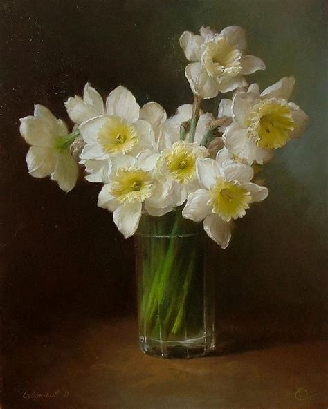 Narcissus Painting by Dmitry Sevryukov | Oil painting flowers, Flower ...