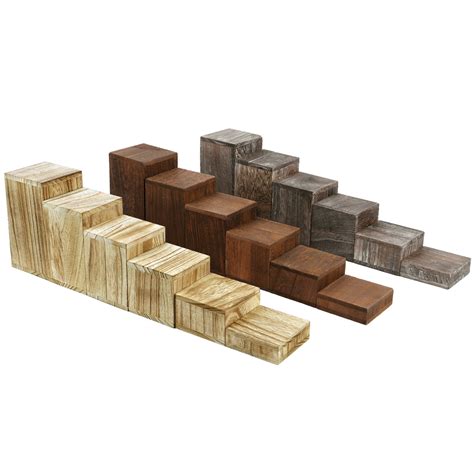 Ikee Design® Wooden 6 Pcs Square Risers for Display Jewelry and Access