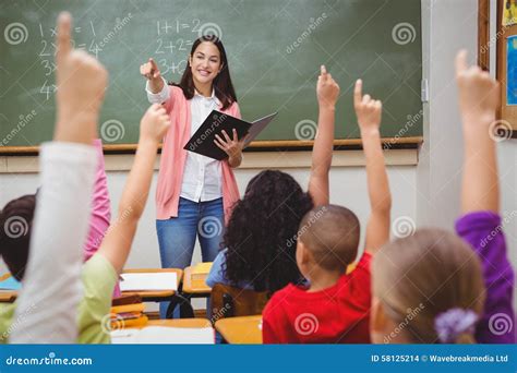 Teacher Asking Her Students a Question Stock Photo - Image of back, hand: 58125214