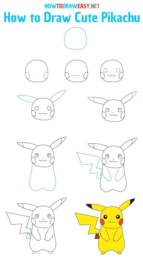 How to Draw Pikachu Easy - How to Draw Easy | Drawing lessons for kids, Easy disney drawings ...