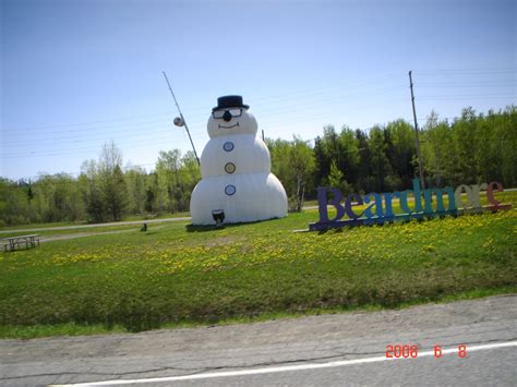 Big snowman on the side of the road in Beardmore Ontario Remote Sensing, Drink Bottles, Ontario ...