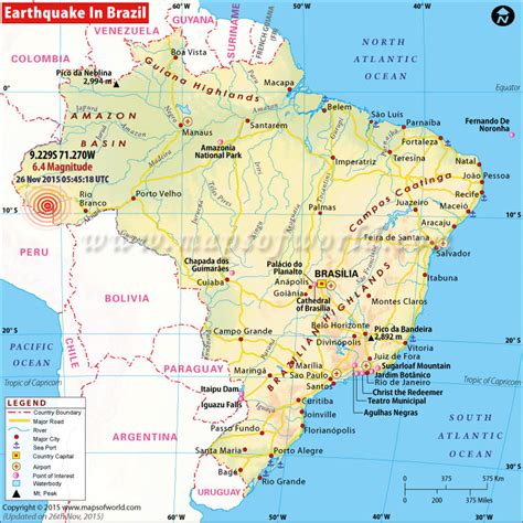 Earthquakes in Brazil | Earthquake Map Brazil