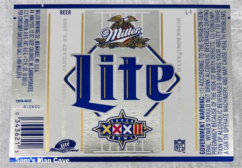 Miller Lite Super Bowl XXXII Beer Label