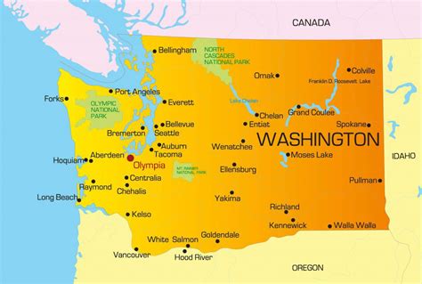 Washington Map - Guide of the World