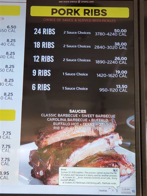 Online Menu of Dickeys Barbecue Pit Restaurant, Stone Mountain, Georgia, 30087 - Zmenu