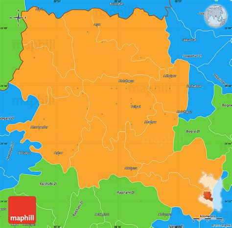 Political Simple Map of Naogaon Zl