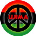 Kwanzaa Principle UJIMA--African American PEACE SIGN BUTTON