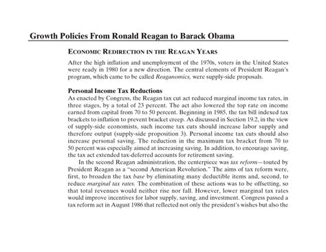 Growth Policies From Ronald Reagan to Barack Obama - MACRO ECONOMICS ...