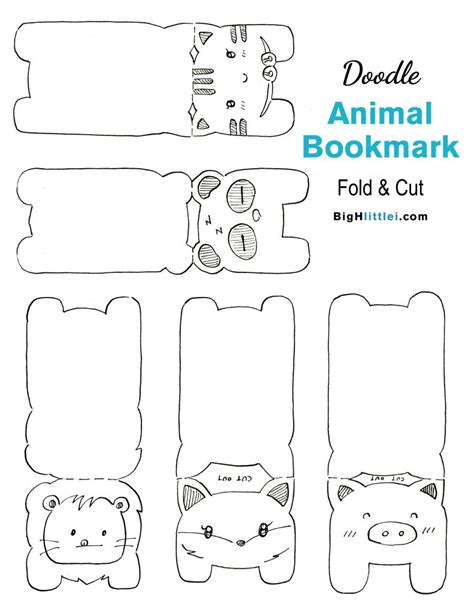 Kawaii Animal Bookmarks – Big H little i