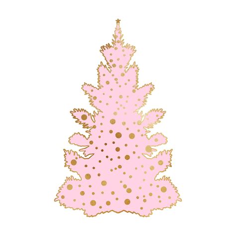 Pink And Gold Vintage Christmas Tree 32752906 PNG
