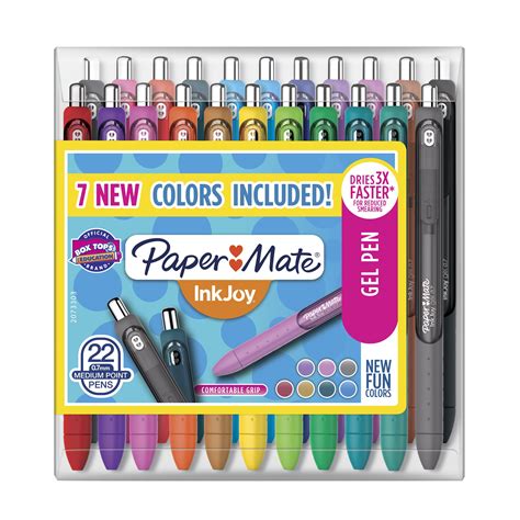 Paper Mate InkJoy Gel Pens, Medium Point, 0.7 mm, Assorted Colors, 22 Count - Walmart.com ...