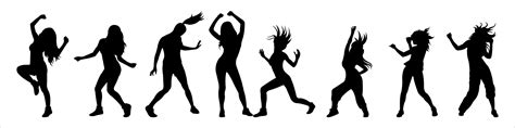 Dancing Girl Silhouette Vector Art, Icons, and Graphics for Free Download