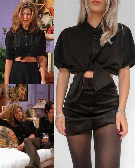 Buy Rachel Green's Black Tied-up the Waist shirt Online | 90s fashion ...