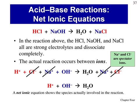 Net Ionic Equation for Acid Base Reaction