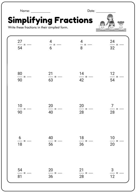 16 Best Images of Simplifying Fractions Worksheets Grade 6 - 6th Grade Math Worksheets Fractions ...