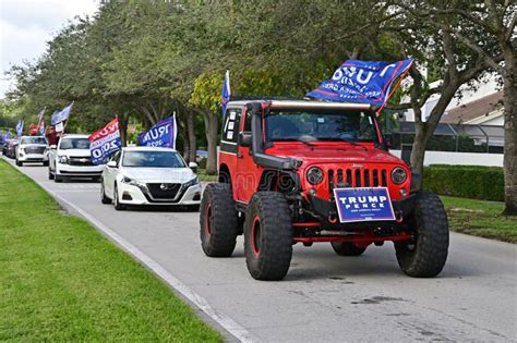 South Miami, Florida - November 1, 2020: Trump Car Parade - Dreamstime