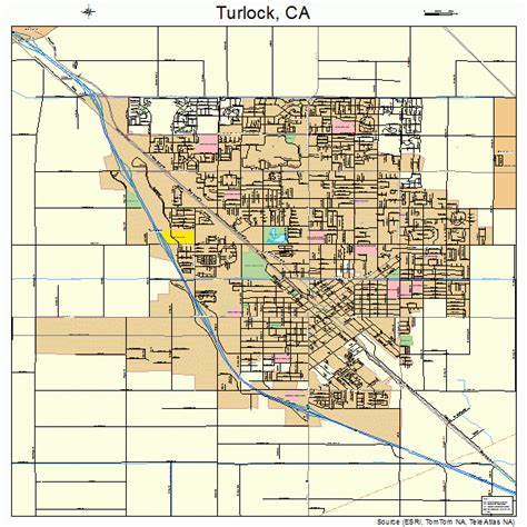 Turlock California Street Map 0680812