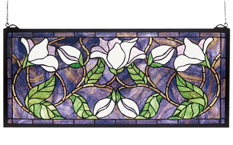 Meyda Tiffany Magnolia Floral And Plants Window Panel & Reviews | Wayfair