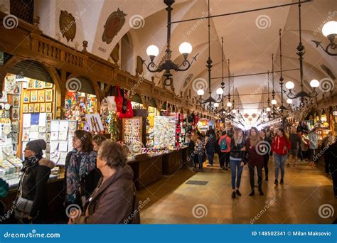 Inside of Old Sukiennice Cloth Hall Building on the Krakow Main Square ...