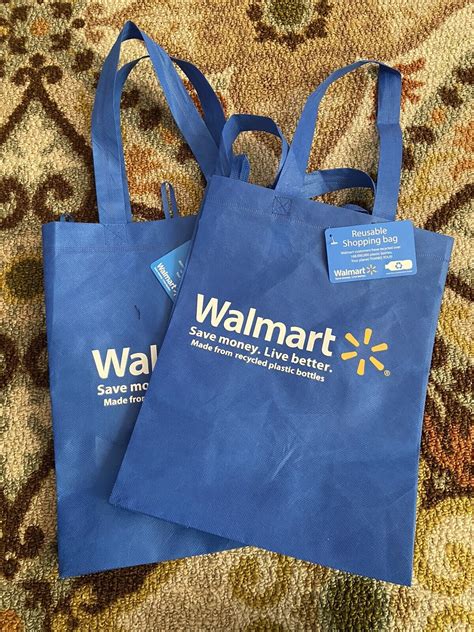 Walmart Branded Reusable Tote Shopping Grocery Bags - NEW with Tags. 2 ...