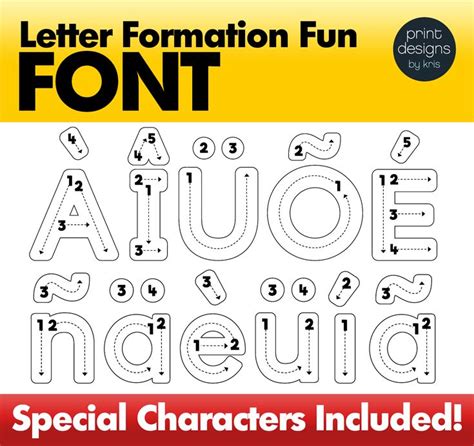 Alphabet Letter Tracing Font • Letter... by Print Designs by Kris | Teachers Pay Teachers ...