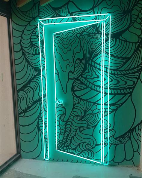 Open door; Create opportunities | Door design, Design, Neon art