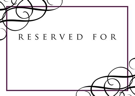 Free Printable Reserved Table Signs Template - Printable Templates