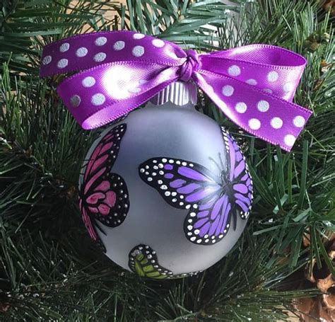 Hand Painted Butterfly Ornament - Glass Butterfly Ornament | Hand painted ornaments, Butterfly ...