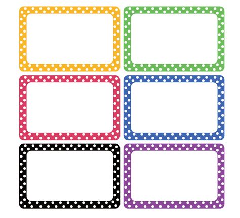 Buy 300 Cute Dot Name Tag Stickers Colorful Border Name Labels for School, Office, Home Can Be ...