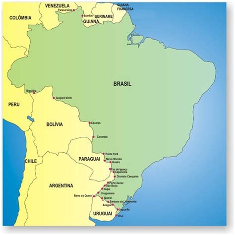 Brazil Border Posts Map