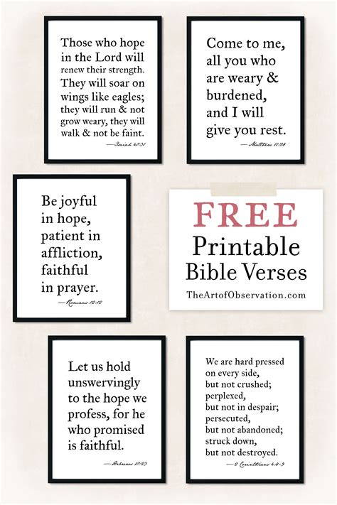 Free Printables: Bible Verse Wall Art — The Art of Observation