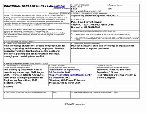 Professional Development Plan Template | Stcharleschill Template | Employee development plan ...