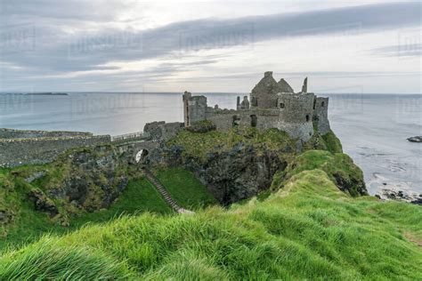 Dunluce Castle ruins, Bushmills, County Antrim, Ulster, Northern ...