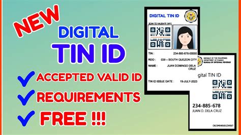 TIN ID Online: Digital TIN ID Requirements - BIR VALID ID Online Application [ NEW TIN ID ...