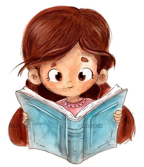 Leyendo un libro dibujo - Dibustock, dibujos e ilustraciones infantiles para cuentos