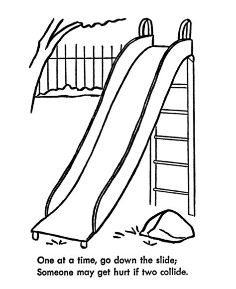 Playground Slide Coloring Page Coloring Pages