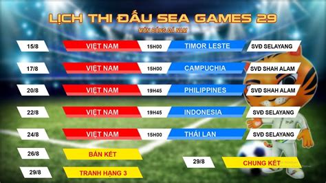 LỊCH THI ĐẤU MÔN BÓNG ĐÁ SEA GAMES 29 CỦA ĐỘI TUYỂN NAM VÀ NỮ VIỆT NAM - YouTube