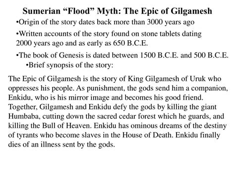 Epic Of Gilgamesh Flood Summary - The Babylonian Story Of The Deluge And The Epic Of Gilgamesh ...