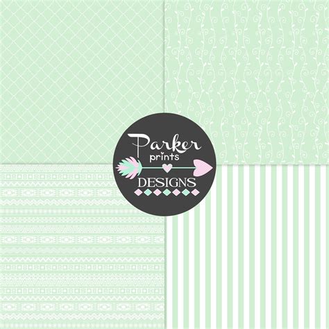 Mint Digital Paper Pack Mint Digital Papers Light Green - Etsy