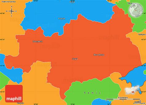 Political Simple Map of Novo Mesto