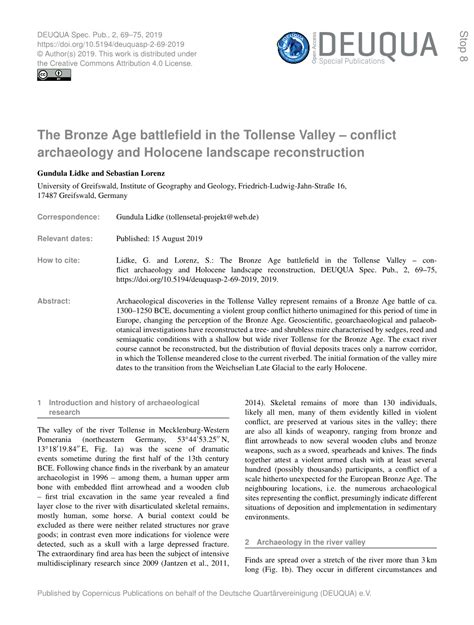 The Bronze Age Battlefield in the Tollense Valley - DocsLib