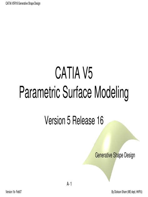 Catia Surface Modeling | PDF