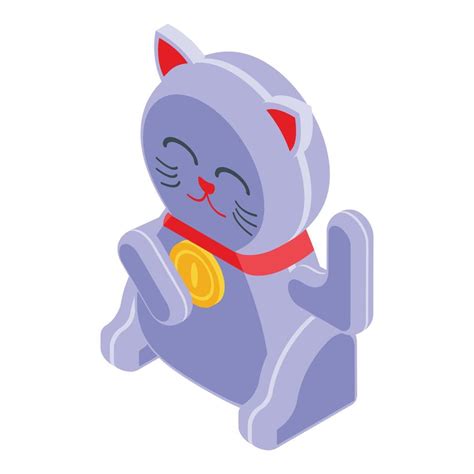 Traditional lucky cat icon, isometric style 15690086 Vector Art at Vecteezy