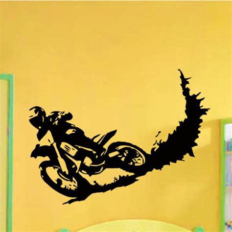 Bike Moto Motocross Sport Wall Sticker Decal Home Decor Decals Stickers Mural-in Wall Stickers ...